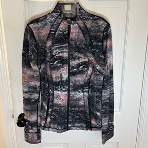 LULULEMON DEFINE JACKET IN AZURITE POPPY CORAL MULTI SIZE 8